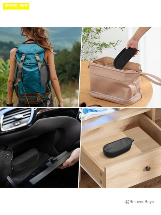 Double Eyeglasses Case with Keychain Clip - Soft Portable Sunglasses Pouch for main image 4